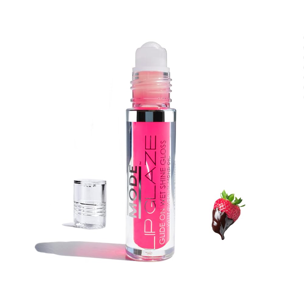 MODE Lip Glaze Cotton Candy Flavored Lip Gloss, Hydrating Sheer Wet Shine, Skincare Fruit Oils