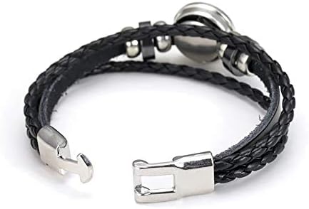 Wedarego Nicaragua Flag Braided Bracelet Leather Chain Crystal Wristband Souvenir,Fashion Handmade Bracelet For Man & Woman Special Day's Gift