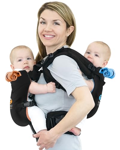 TwinGo Baby Carrier Lite Model – Adjustable Twin Carriers for 2 Babies for Front & Back Carry – 26–55 in Waistband
