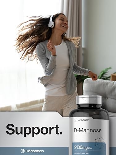 Horbäach D-Mannose Supplement 2100mg | 120 Capsules | Pills For Women and Men | Non-GMO & Gluten Free