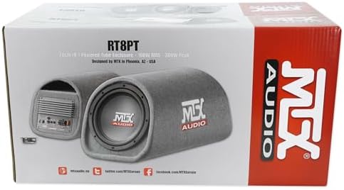 MTX Road Thunder RT8PT 8 240 Watt Powered Subwoofer in Vented/Ported Bass Tube
