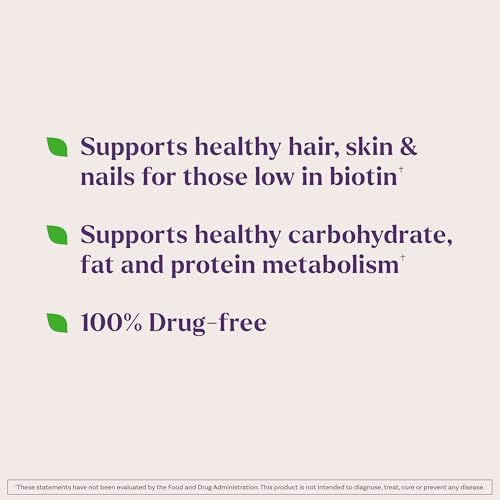 Natrol Biotin 10000mcg, 4X Faster Dissolve Supplement for Healthy Hair, Skin and Nails for Those Low in Biotin, Plus Energy Metabolism Support, 60 Tablets, Up to a 60 Day Supply