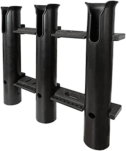 ISURE MARINE Fishing Rod Holder Bracket Wall Mounted Boat Side Mount Tool Holder Tube Links with Screws 2/3/4/6 Pole Tube (White/Black)