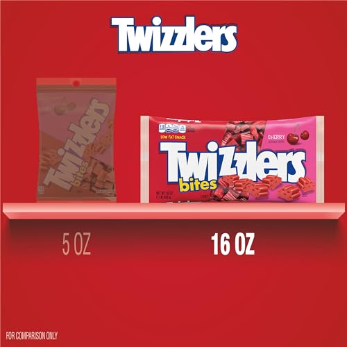 TWIZZLERS Bites Cherry Flavored Licorice Style, Chewy Candy Bag, 16 oz