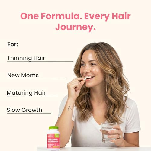 Hair Growth Vitamins for Women & Men - 5000mcg Biotin, 11 Ingredients | Vegan blend with keratin-building nutrients for thicker, fuller hair, plus skin and nail support, 60 capsules