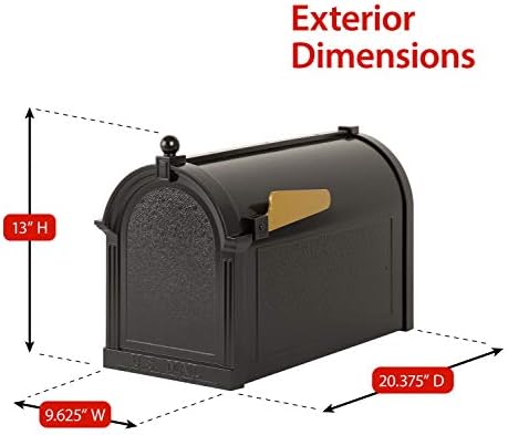 Whitehall Products 16536 Deluxe Mailbox Package, Black