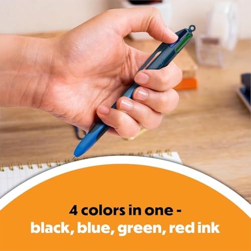 BIC 4-Color Original Retractable Ballpoint Pen, 1.0 mm Medium, 3-Count Pack