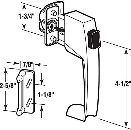 Prime-Line MP5071 Push Button Latch with Tie Down, Black (1 Set)