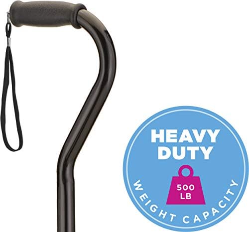 NOVA Heavy Duty Quad Cane with Large Base, 500 lb Weight Capacity Bariatric Walking Cane with Offset Handle, Adjustable Height Aluminum 4-Prong Cane, Right or Left Hand Use, Silver