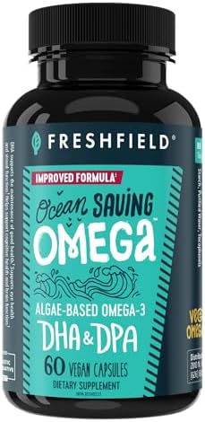 Freshfield Vegan Omega 3, Algae (Algal) Oil, Fish Oil Free Company, Third Party Tested, Carrageenan Free, DHA Supplement w/DPA, Plant Based Omega. Supports Heart, Brain, Joint Health. Lemon Scent