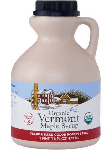 Hidden Springs Maple Organic Vermont Maple Syrup, Grade A Dark Robust (Formerly Grade B), 32 Ounce, 1 Quart, Family Farms, BPA-free Jug