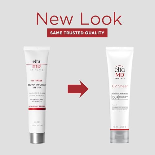 EltaMD UV Sheer Face and Body Sunscreen with Zinc Oxide, SPF 50+, 1.7 oz