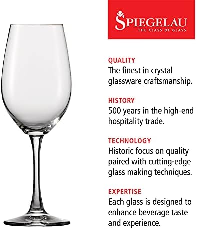 Spiegelau Wine Lovers White Wine Glasses Set of 4 – Elegant Stemmed Crystal Wine Glassware for Chardonnay, Sauvignon Blanc & Riesling – Lead-Free Crystal Glass Set