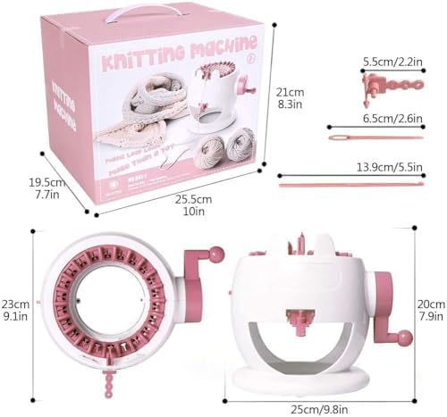 Umootek SENTRO 40 Needles Knitting Machine with Electric Adapter, Knitting Board Rotating Double Loom, Smart Weaving Loom Round Knitting Machines