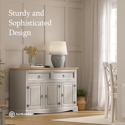 Furniture Dash Solid Wood Buffets & Sideboards 51.9" W, 16.9" D, 31.7" H - Kitchen, Bar and Liquor Cabinet, Kitchen Island, Entertainment Center