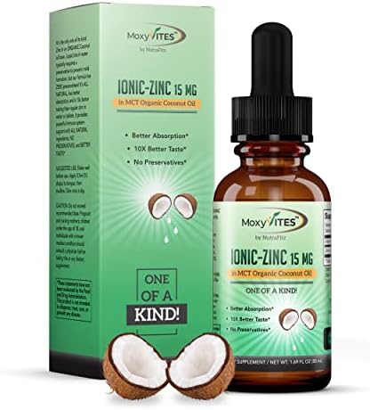Organic Zinc Supplements for Kids, Adults - Zinc Sulfate - Liquid Zinc Supplement - Pure Ionic Zinc Drops in Coconut Oil for Immune Support