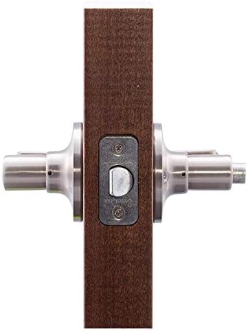 Copper Creek Avery Privacy Lever, Satin Nickel, Push Button Lock for Bedroom and Bathroom, ANSI Grade 3, Reversible Keyless Interior Door Handle