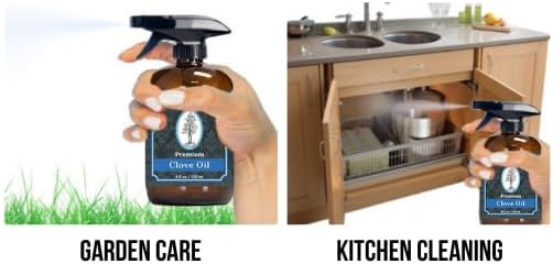 Peppermint Essential Oil 4 oz. with Huge Glass Bottle, Glass Dropper, and Sprayer. Detailed User's Guide E-Book. Skin Care, Garden Care, and Hair Care.
