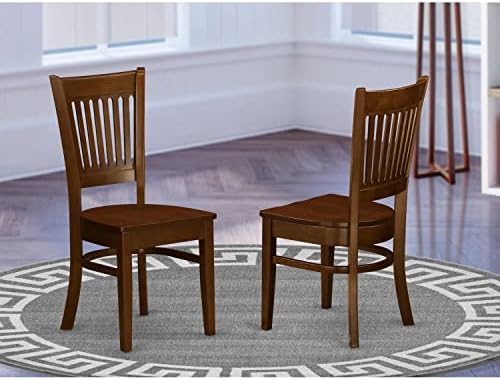 East West Furniture VAC-ESP-W Vancouver Kitchen Dining Chairs - Slat Back Wood Seat Chairs, Set of 2, Espresso