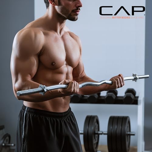 Cap Barbell 47-Inch Standard Threaded Solid Easy Curl Bar