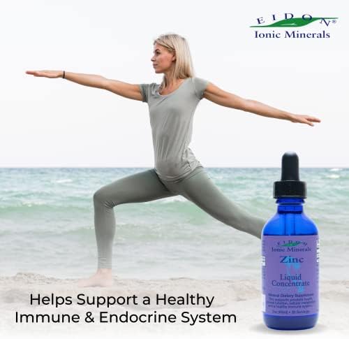 Eidon Ionic Minerals - Liquid Zinc Concentrate, Ionic Zinc Sulfate - 2 oz | Supplement Drops for Men, Women, & Kids, Support Immune System, Hair and Skin, Liver and Kidney Health