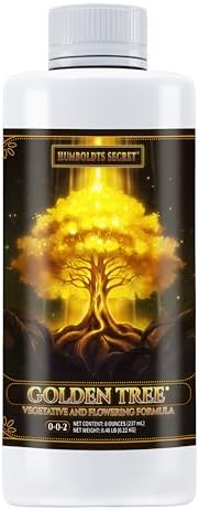 Humboldts Secret Golden Tree Liquid Plant Food | Enhances Growth Indoors or Outdoors | All-in-One Plant Nutrients for Vegetables, Trees, Flowers, Fruits, Roses, Lawns, Tomatoes | 16 Ounce