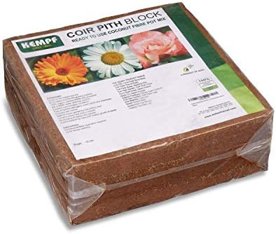 Compressed Coco Coir Pith Block, 10 Pound Block, Natural Potting Mix, Expands to 18 Gallons