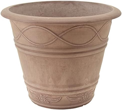 PSW Pot Collection Western Weave Planter Pot for Indoor and Outdoor Plants and Gardens, 14.5-inch, Taupe