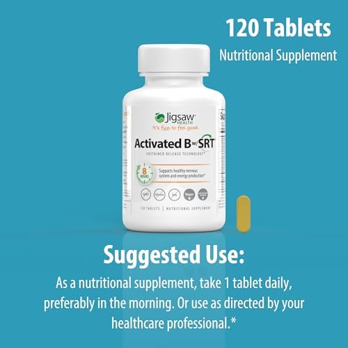 Jigsaw Health Activated B w/SRT | Supports Healthy Nervous System and Energy Production | 120 Tablets
