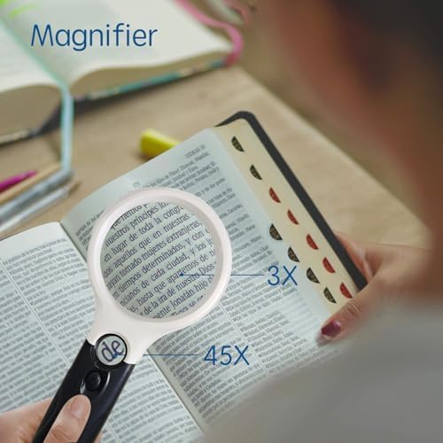 Wapodeai 3X 45X High Magnification, Suitable for Reading