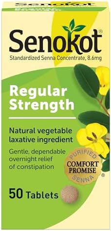 Senokot Regular Strength Laxatives for Constipation, Senna Tablets, 100 ct