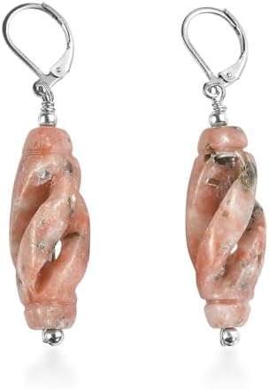 Spice Jasper 40.00 ctw Earrings in Stainless Steel