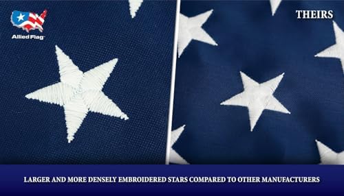 ALLIED FLAG American Flag 5x8 FT Embroidered Nylon US Flag, Vibrant and Durable For Outside - Made in USA