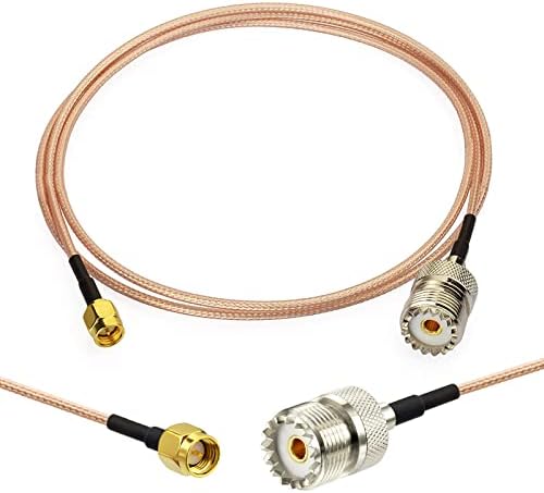 Superbat Coax UHF Female SO-239 to SMA Female Adapter Extension Cable RG316 12" for Baofeng CB Radio Handheld Walkie Talkie 2pcs