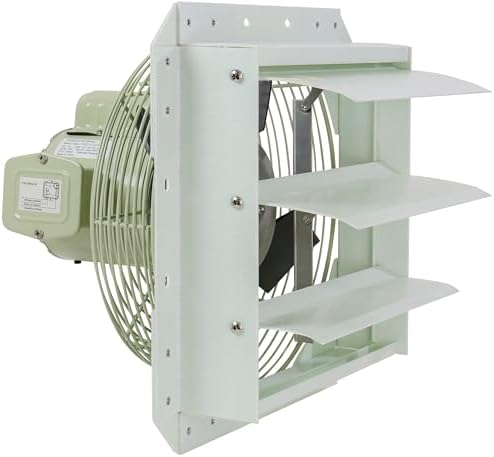 iLIVING 12" Wall Mounted Shutter Exhaust Fan, Automatic Shutter, with Thermostat and Variable Speed controller, 0.6A, 960 CFM