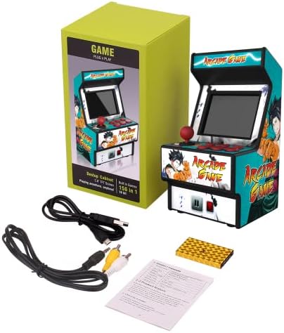 Mini Arcade Machine, Built in 156 Classic Retro Games, 2.8 Inch Screen | 156 Classic 16-Bit Video Games, Handheld Game Console, Rechargeable Battery, Support for TV Output, Birthday Present for kids