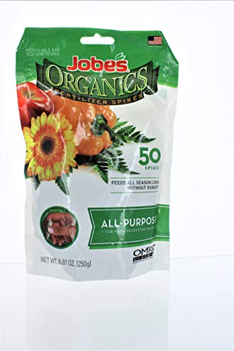 Jobes 06528 Organics All Purpose Fertilizer Spikes 4-4-4 50 Count