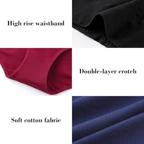 Womens Tummy Control Underwear Cotton High Waisted Full Briefs