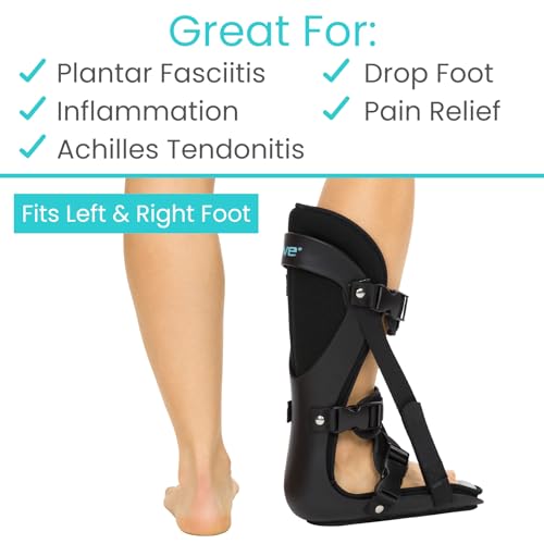 Vive Plantar Fasciitis Night Splint for Men & Women - Stabilizer Brace | Relieves Inflammation - Foot Support Boot Features Adjustable Hook and Loop Straps for Achilles Pain Relief
