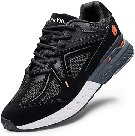 FitVille Extra Wide Walking Shoes for Men Wide Width Sneakers for Flat Feet Heel Pain Relief - Rebound Core