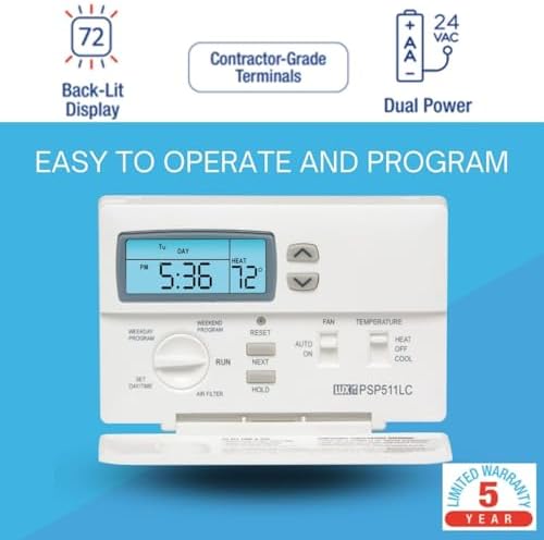 PSP511LC Programmable Thermostat | 5/2-Day, Dial Control