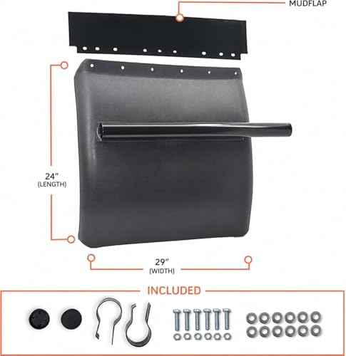 TORQUE Quarter Fenders for Semi Truck, 24" x 24" Black Poly, Tube Bracket and Mounting Hardware Included, Right Left, Quarter Fender Kit Set (TRQF311)