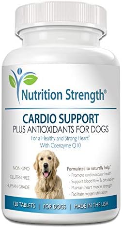 Cardio Support for Dogs Plus Antioxidant, L-Carnitine, L-Taurine, with Coenzyme Q10 and Vitamin E, Promotes a Healthy and Strong Dog Heart