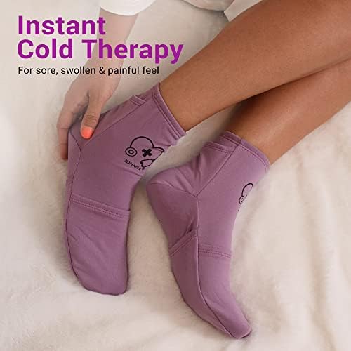 Zomaple Cold Therapy Socks, 2 Gel Packs for Neuropathy & Hot Feet Comfort