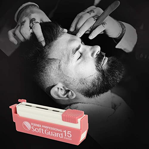 Feather Artist Club ProSoft Guard Razor Blades - Single Straight Edge Razor Blade with Guard Refills for Shaving - For Men, Women