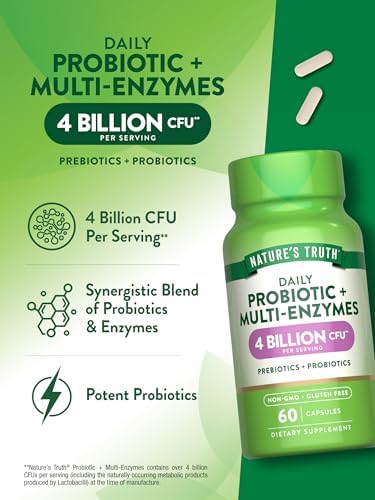 Nature's Truth Probiotics with Enzymes | 60 Capsules | for Men and Women
