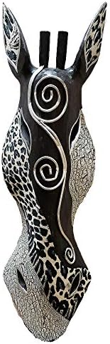 Giraffe Zebra Face Mask Wall Hanging Décor Hand Painted Patterns African Safari Style Decorative Accent Contemporary Variation An Awesome Gifting