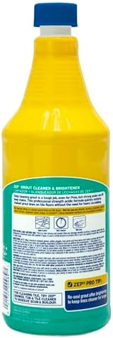 Zep Grout Cleaner and Brightener - 32 Ounce (1 Bottle) - ZU104632 - Deep Cleaning Formula Removes Old Stains From Grout
