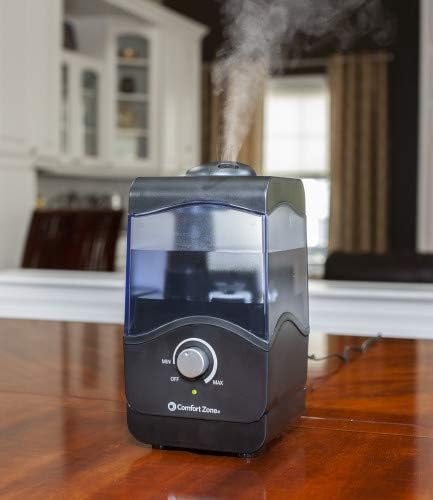 Comfort Zone CZHD10BK 0.15 Gallon Ultrasonic Aromatherapy Humidifier with Automatic Shutoff, Black