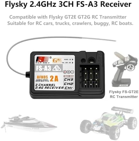 2Pcs Flysky FS-A3 AFHDS2A 2.4G 3CH Receiver for GT2E GT2G Transmitter